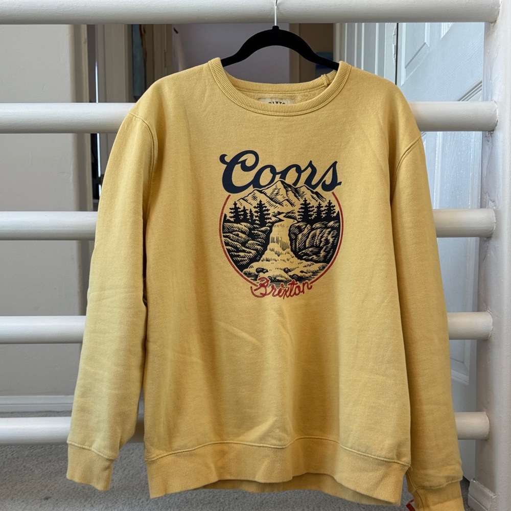 Brixton Men's Mustard Crewneck Sweater